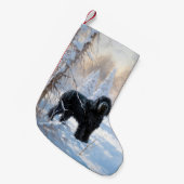 Black Russian Terrier Let It Snow Weihnachten Kleiner Weihnachtsstrumpf (Vorderansicht (hängend))
