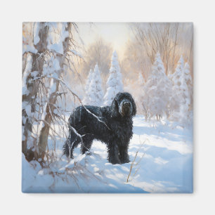 Black Russian Terrier Let It Snow Weihnachten Magnet