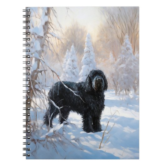 Black Russian Terrier Let It Snow Weihnachten Notizblock (Vorderseite)