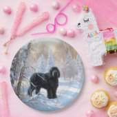 Black Russian Terrier Let It Snow Weihnachten Pappteller (Party)