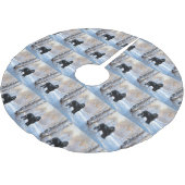 Black Russian Terrier Let It Snow Weihnachten Polyester Weihnachtsbaumdecke (Schrägansicht)