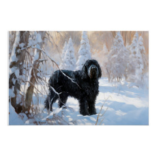 Black Russian Terrier Let It Snow Weihnachten Poster