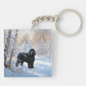 Black Russian Terrier Let It Snow Weihnachten Schlüsselanhänger (Rückseite)
