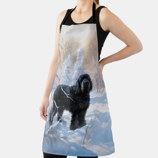 Black Russian Terrier Let It Snow Weihnachten Schürze (InSitu)