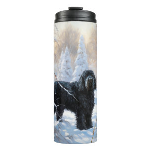 Black Russian Terrier Let It Snow Weihnachten Thermosbecher