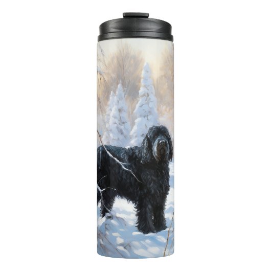 Black Russian Terrier Let It Snow Weihnachten Thermosbecher (Vorderseite)