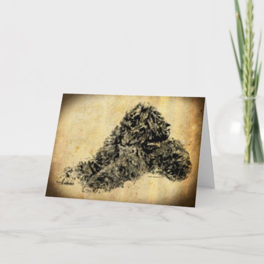 Black Russian Terrier Old Time Karte (Vorderseite)