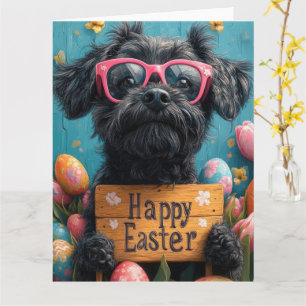 Black Russian Terrier Ostereier Karte