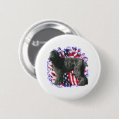Black Russian Terrier Patriot Button (Vorne & Hinten)