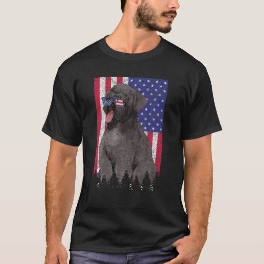 Black Russian Terrier Patriotic Dog USA Pride Amer T-Shirt (Vorderseite)
