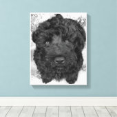 Black Russian Terrier Puppy Leinwanddruck (Insitu (Holzboden))