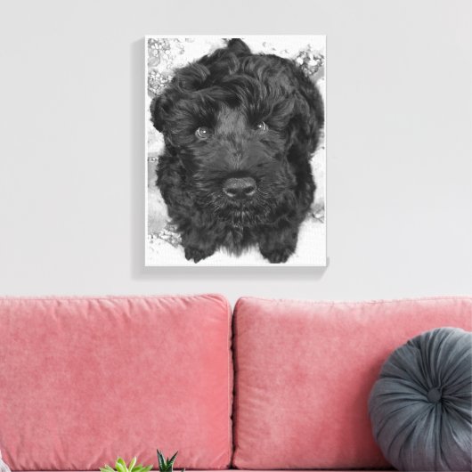 Black Russian Terrier Puppy Leinwanddruck (Insitu (Wohnzimmer))