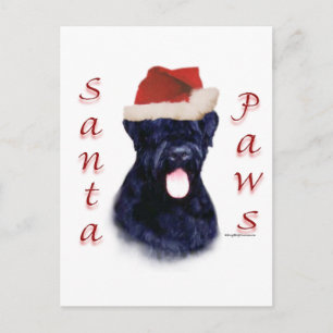 Black Russian Terrier Santa Paws Feiertagspostkarte