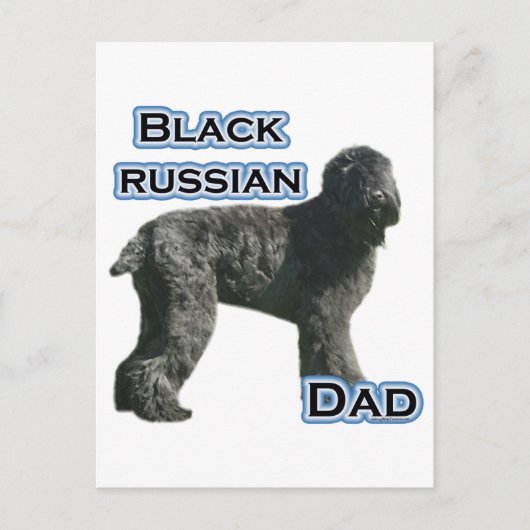 Black Russian Terrier Vater 4 Postkarte (Vorderseite)