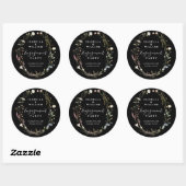 Black Rustic Boho Wildblume Engagement Party Runder Aufkleber (Blatt)
