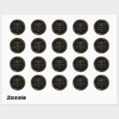 Black Rustic Gold Circle Ampere und Rücksendeadres Runder Aufkleber (Blatt)