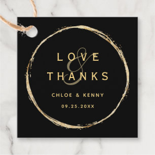 Black Rustic Gold Circle Wedding Vielen Dank Geschenkanhänger