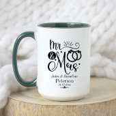 Black Rustic Name Date Wedple Announcement Tasse