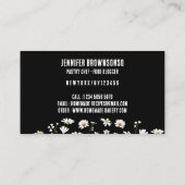 Black Rustic Style Daisy Blume Bäckerei Visitenkarte (Rückseite)