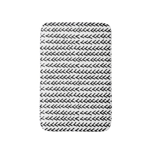 Black Rustic Tribal Muster Bath Mat Badematte (Vorderseite Vertikal)