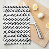 Black Rustic Tribal Muster Küchentuch (Viertel Falte)