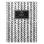 Black Rustic Tribal Muster Personalisiert Notebook Notizblock (Vorderseite)