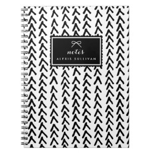 Black Rustic Tribal Muster Personalisiert Notebook Notizblock