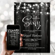 Black Rustic Wood 60. Geburtstagsparty