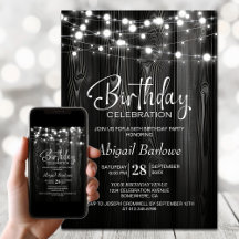 Black Rustic Wood Birthday Party