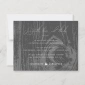 Black Rustic Woodgrain Winter Wedding Vielen Dank Einladung (Vorderseite)