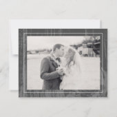 Black Rustic Woodgrain Winter Wedding Vielen Dank Einladung (Rückseite)