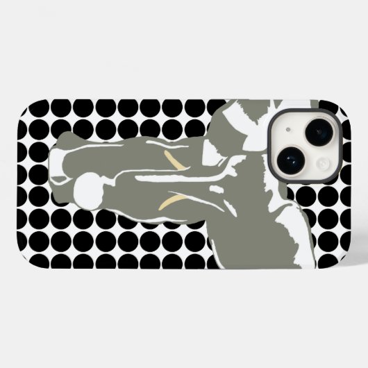 Black Safari Dot mit Pop Art Elephant Case-Mate iPhone Hülle (Rückseite (Horizontal))