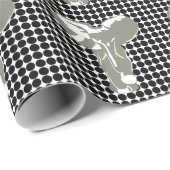 Black Safari Dot mit Pop Art Elephant Geschenkpapier (Rolleneckpunkt)