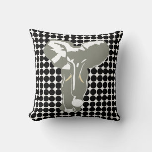 Black Safari Dot mit Pop Art Elephant Kissen