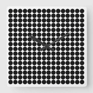 Black Safari Dot Quadratische Wanduhr
