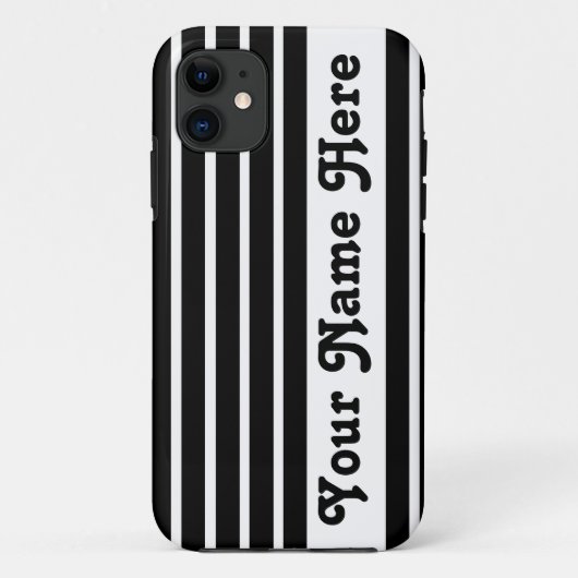 Black Safari Strip mit Namen Case-Mate iPhone Hülle (Rückseite)
