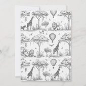 black Safari Toile De Jouy Boy Baby Shower Einladung (Rückseite)
