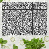 Black Safari Zebra, Fliesendesign Handtuch (Gefaltet)