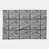 Black Safari Zebra, Fliesendesign Handtuch (Horizontal)