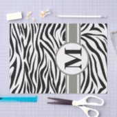 Black Safari Zebra mit Monogramm Seidenpapier (Handwerk)