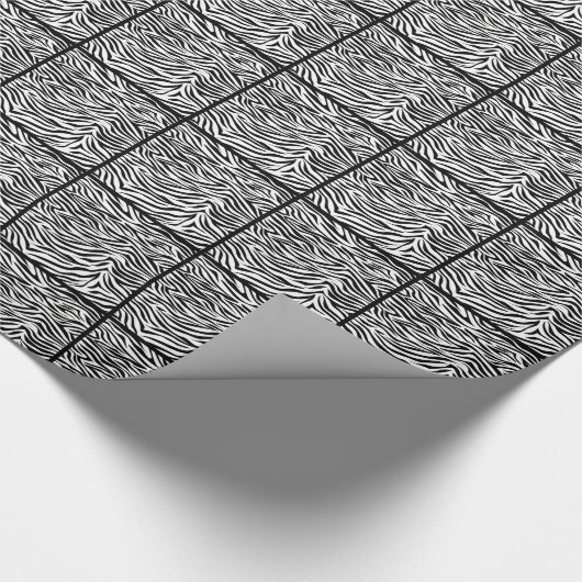 Black Safari Zebra Tiled Geschenkpapier (Ecke)