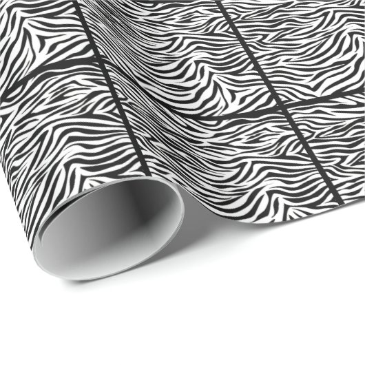 Black Safari Zebra Tiled Geschenkpapier (Rolleneckpunkt)