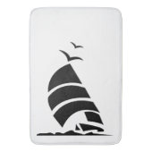 " Black SailBoat " Badezimmer Badematte (Vorderseite Vertikal)