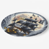 Black Sails Ahead Pirate Theme Birthday Party Pappteller (Schrägansicht)