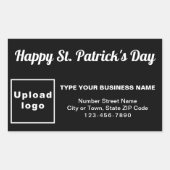Black Saint Patrick Business Rectangle Aufkleber (Vorderseite)