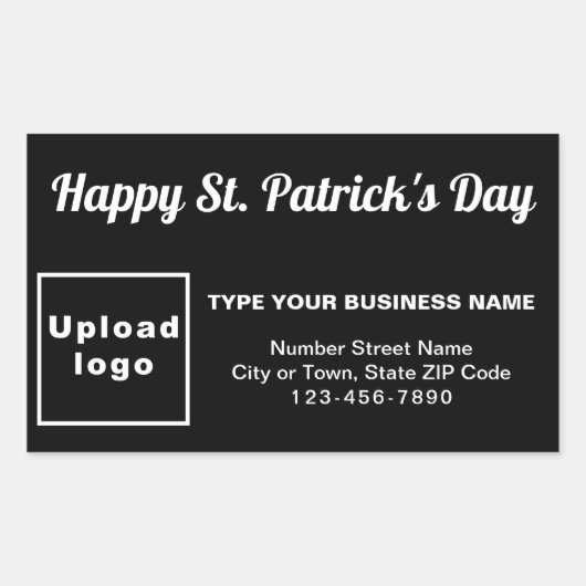 Black Saint Patrick Business Rectangle Aufkleber (Vorderseite)