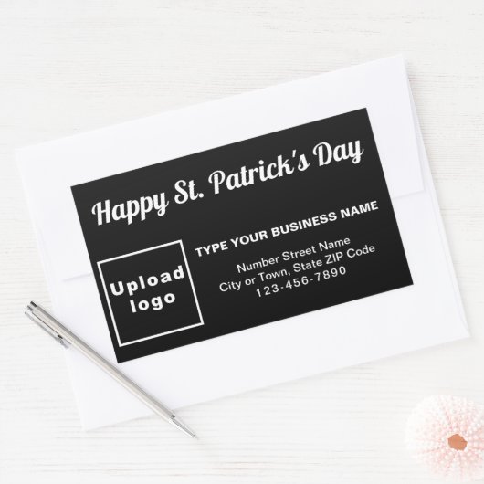 Black Saint Patrick Business Rectangle Aufkleber (Umschlag)
