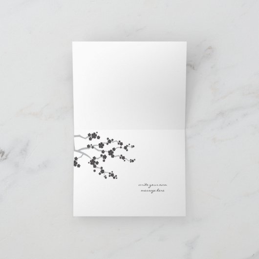 Black Sakura Kirry Blüten Danke Karte (Innenseite)