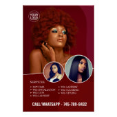 Black Salon Editable Glossy Poster (Vorderseite)