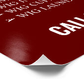 Black Salon Editable Glossy Poster (Ecke)